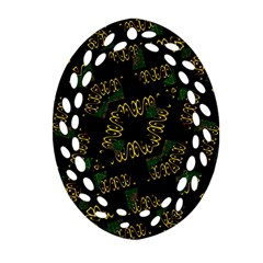 Modern Geometric Print Oval Filigree Ornament (two Sides) by dflcprintsclothing