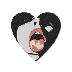 Wide Open And Ready - Kinky Girl Face In The Dark Heart Magnet by Casemiro