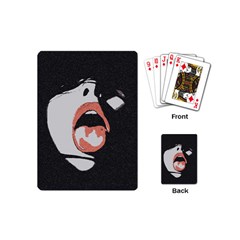 Wide Open And Ready - Kinky Girl Face In The Dark Playing Cards Single Design (mini) by Casemiro