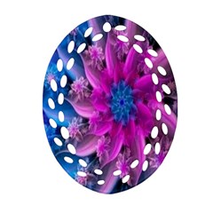 Fractal Flower Oval Filigree Ornament (two Sides) by Sparkle