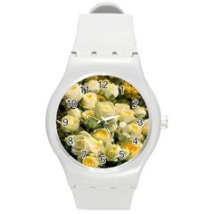 Yellow Roses Round Plastic Sport Watch (m)