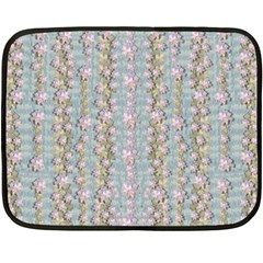 Summer Florals In The Sea Pond Decorative Double Sided Fleece Blanket (mini)  by pepitasart