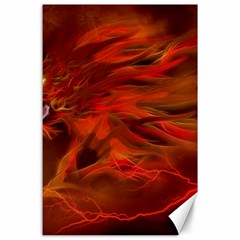 Fire Lion Flame Light Mystical Canvas 24  X 36 