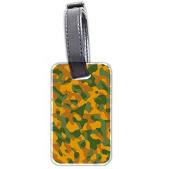 Green And Orange Camouflage Pattern Luggage Tag (two Sides) by SpinnyChairDesigns