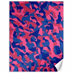 Blue And Pink Camouflage Pattern Canvas 18  X 24  by SpinnyChairDesigns