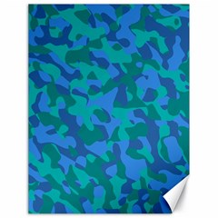 Blue Turquoise Teal Camouflage Pattern Canvas 18  X 24  by SpinnyChairDesigns
