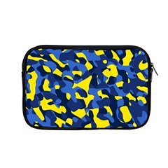 Blue And Yellow Camouflage Pattern Apple Macbook Pro 13  Zipper Case by SpinnyChairDesigns