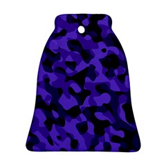 Purple Black Camouflage Pattern Bell Ornament (two Sides) by SpinnyChairDesigns