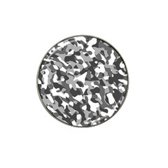 Grey And White Camouflage Pattern Hat Clip Ball Marker (4 Pack) by SpinnyChairDesigns