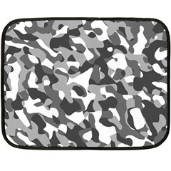 Grey And White Camouflage Pattern Double Sided Fleece Blanket (mini)  by SpinnyChairDesigns