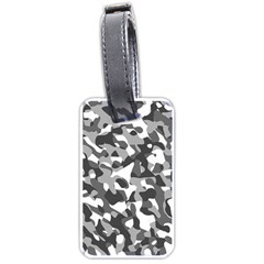 Grey And White Camouflage Pattern Luggage Tag (two Sides) by SpinnyChairDesigns