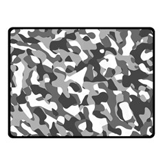 Grey And White Camouflage Pattern Double Sided Fleece Blanket (small)  by SpinnyChairDesigns