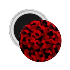 Red And Black Camouflage Pattern 2 25  Magnets by SpinnyChairDesigns