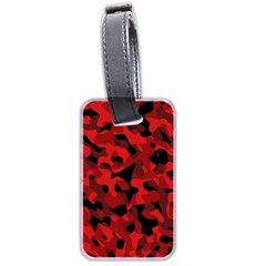 Red And Black Camouflage Pattern Luggage Tag (two Sides) by SpinnyChairDesigns
