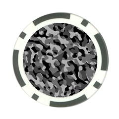 Grey And Black Camouflage Pattern Poker Chip Card Guard by SpinnyChairDesigns