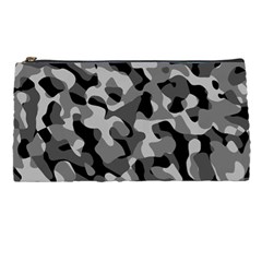 Grey And Black Camouflage Pattern Pencil Case by SpinnyChairDesigns