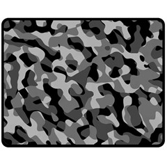 Grey And Black Camouflage Pattern Fleece Blanket (medium)  by SpinnyChairDesigns