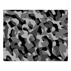 Grey And Black Camouflage Pattern Double Sided Flano Blanket (large)  by SpinnyChairDesigns