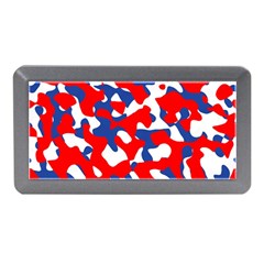 Red White Blue Camouflage Pattern Memory Card Reader (mini) by SpinnyChairDesigns
