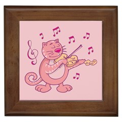 Cat With Violin Framed Tile by sifis