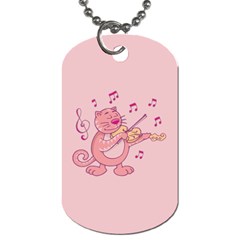 Cat With Violin Dog Tag (two Sides) by sifis