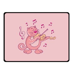 Cat With Violin Fleece Blanket (small) by sifis