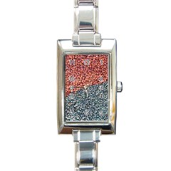 Gravel Print Pattern Texture Rectangle Italian Charm Watch by dflcprintsclothing
