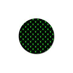 Neon Green Bug Insect Heads On Black Golf Ball Marker by SpinnyChairDesigns