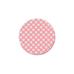 Cute Cat Faces White And Pink Golf Ball Marker (4 Pack) by SpinnyChairDesigns
