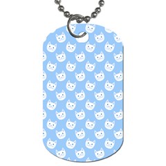 Cute Cat Faces White And Blue  Dog Tag (two Sides) by SpinnyChairDesigns