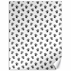 Cat Dog Animal Paw Prints Pattern Black And White Canvas 18  X 24  by SpinnyChairDesigns