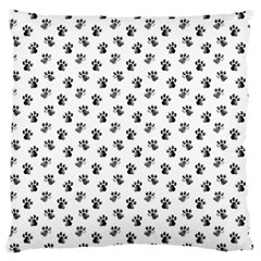 Cat Dog Animal Paw Prints Pattern Black And White Standard Flano Cushion Case (two Sides) by SpinnyChairDesigns