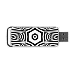 Black And White Line Art Stripes Pattern Portable Usb Flash (two Sides) by SpinnyChairDesigns