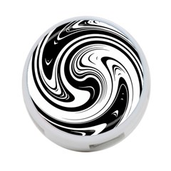 Black And White Swirl Spiral Swoosh Pattern 4-port Usb Hub (one Side) by SpinnyChairDesigns