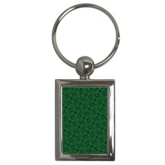 Green Intricate Pattern Key Chain (rectangle) by SpinnyChairDesigns