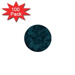 Dark Teal Butterfly Pattern 1  Mini Buttons (100 pack) 