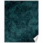 Dark Teal Butterfly Pattern Canvas 16  x 20 