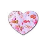 Cosmos Flowers Pink Heart Coaster (4 pack)  Front