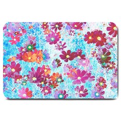 Cosmos Flowers Large Doormat  by DinkovaArt