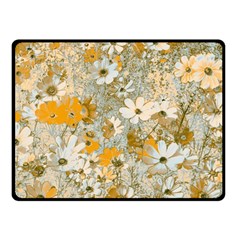 Cosmos Flowers Sepia Color Fleece Blanket (small) by DinkovaArt