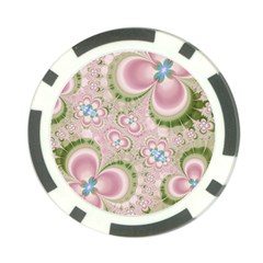 Pastel Pink Abstract Floral Print Pattern Poker Chip Card Guard by SpinnyChairDesigns