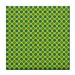 Green Polka Dots Spots Pattern Tile Coaster Front