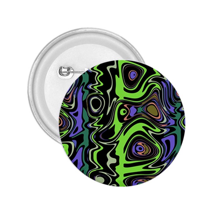 Green and Black Abstract Pattern 2.25  Buttons