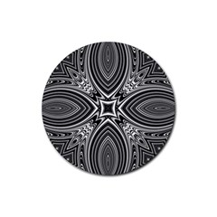 Black And White Intricate Pattern Rubber Round Coaster (4 Pack)  by SpinnyChairDesigns