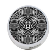 Black And White Intricate Pattern 4-port Usb Hub (one Side) by SpinnyChairDesigns