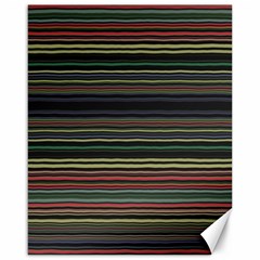 Dark Rust Red And Green Stripes Pattern Canvas 16  X 20  by SpinnyChairDesigns