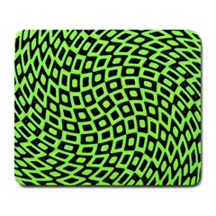 Abstract Black And Green Checkered Pattern Large Mousepads by SpinnyChairDesigns