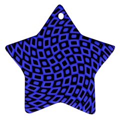 Abstract Black And Purple Checkered Pattern Star Ornament (two Sides) by SpinnyChairDesigns