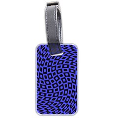 Abstract Black And Purple Checkered Pattern Luggage Tag (two Sides) by SpinnyChairDesigns