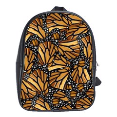 Monarch Butterfly Wings Pattern School Bag (large) by SpinnyChairDesigns